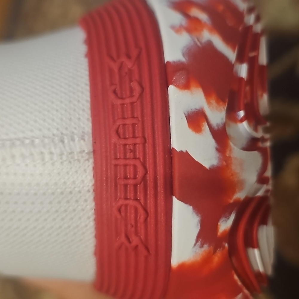 Adidas Exhibit Select White and Red High-Top Basketball Shoes - Picture 4 of 4